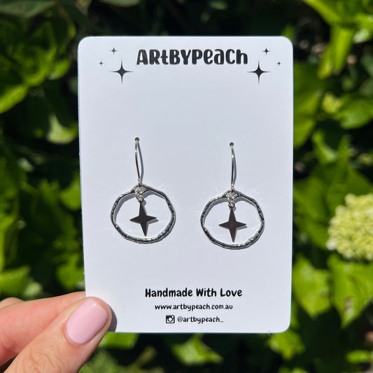 Simple Silver Star Dangles