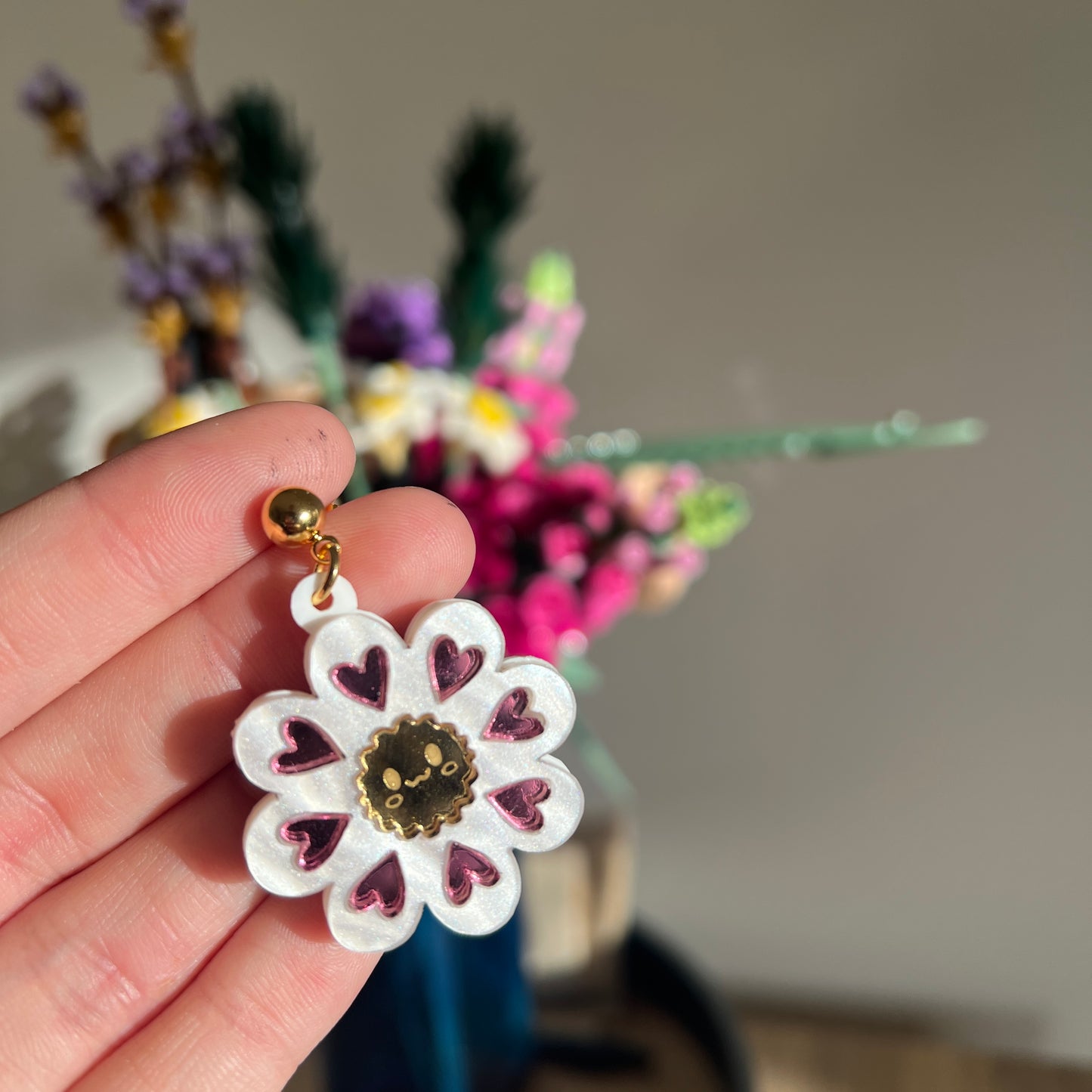 Flower with Face Dangles