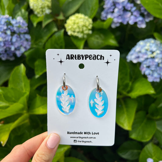 Iridescent Stamp Dangles - Fern